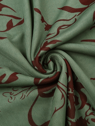 Grünes Midikleid aus Netzstoff mit Blumenmuster