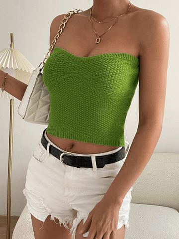 Top bandeau de punto verde