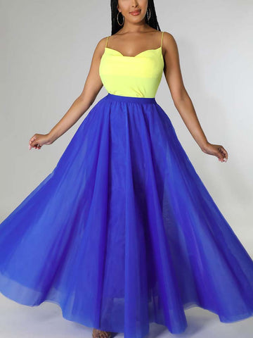 Einfarbiger Rock mit hoher Taille