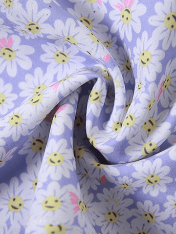 Halter Neck Contrast Color Floral Dress