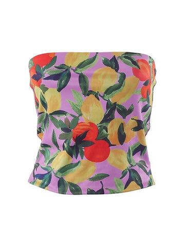 Bandeau-Top mit Hawaii-Print