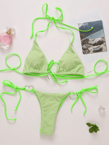 Neckholder-Bikiniset mit Herzdekor