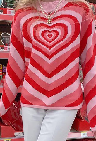 Heart Jacquard Argyle Jumper Sweater