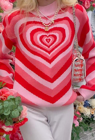 Heart Jacquard Argyle Jumper Sweater