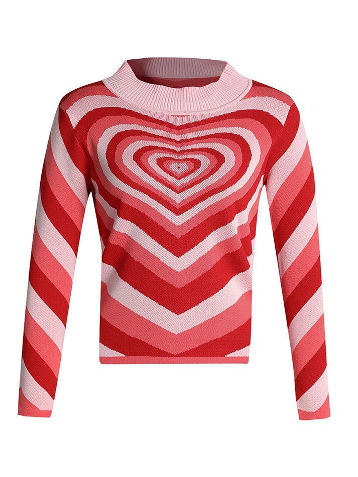 Heart Jacquard Argyle Jumper Sweater