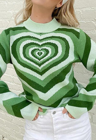 Heart Jacquard Argyle Jumper Sweater