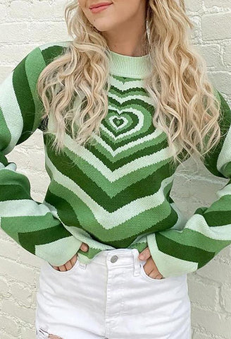 Heart Jacquard Argyle Jumper Sweater