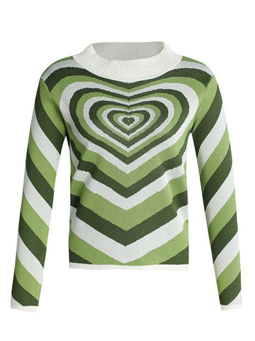 Heart Jacquard Argyle Jumper Sweater