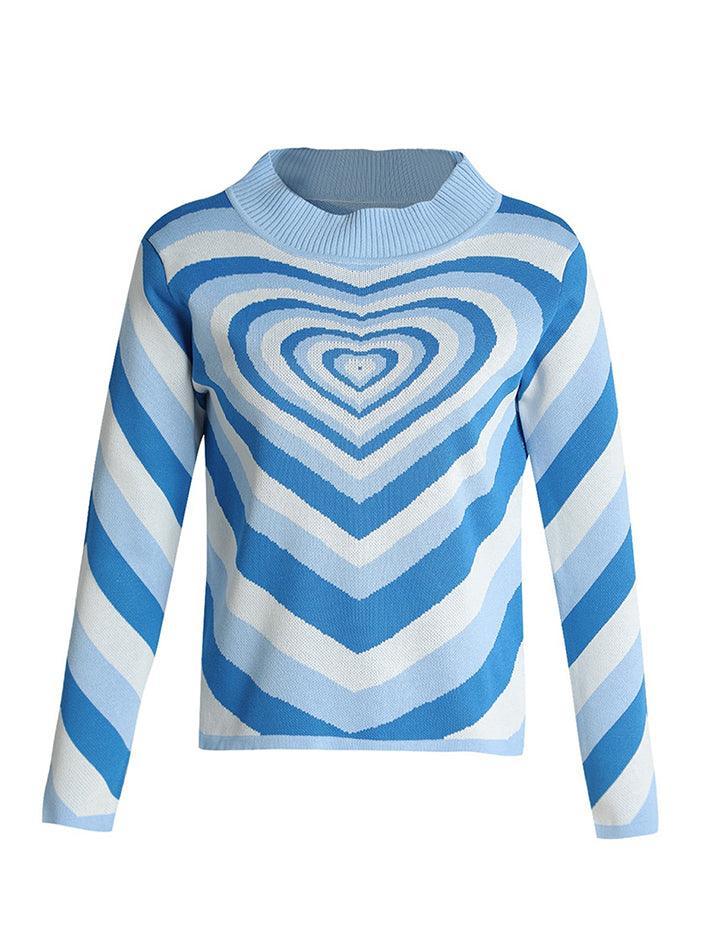 Heart Jacquard Argyle Jumper Sweater