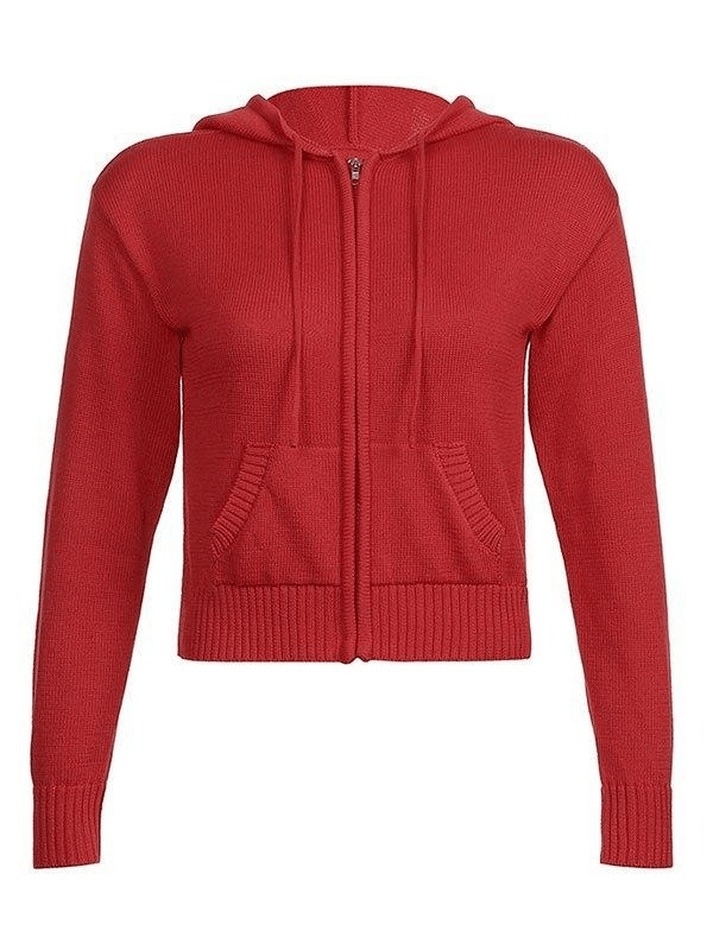 Kurzer Cardigan mit Kapuze