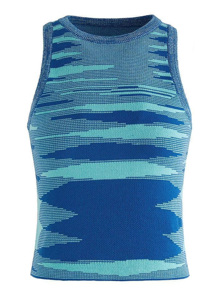 Kurzes Jacquard-Strick-Tanktop