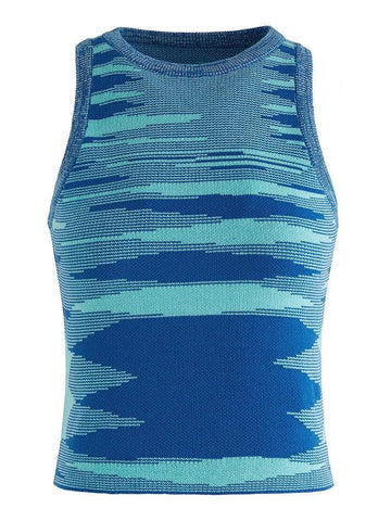 Kurzes Jacquard-Strick-Tanktop