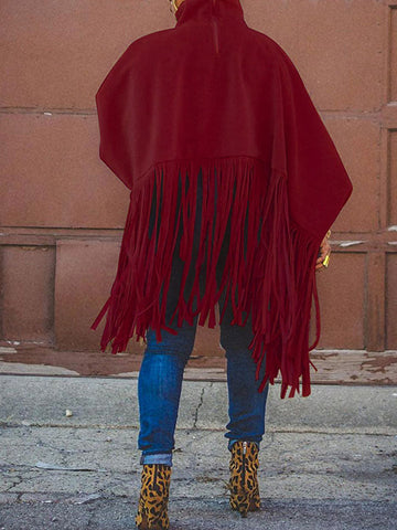 Solid Fringed Suede Top