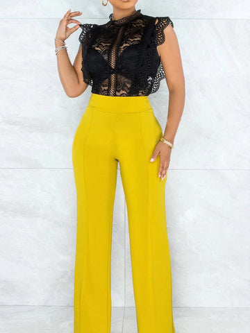 Solid Color Wide Leg Pants