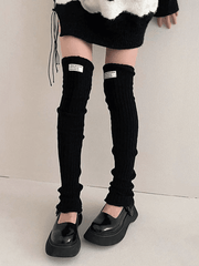 Label Design Ribbed Knit Leg Warmer