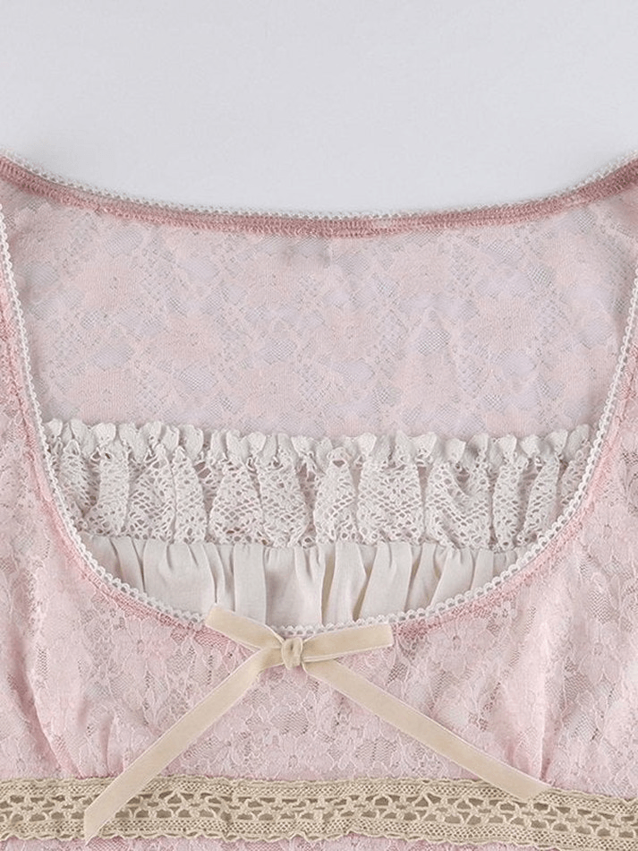 Lace Patchwork Crop Blouse