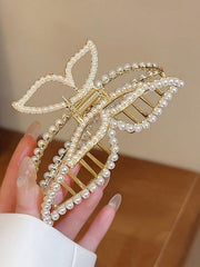 Large Pearl Butterfly Hair Claw