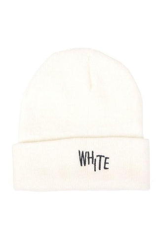 Letter Embroidery Cuffed Knit Hat