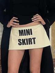 Letter Print Y2K Mini Skirt