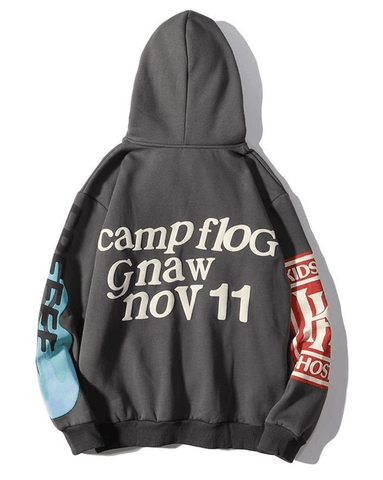 Langärmliger Hoodie mit Buchstaben-Print