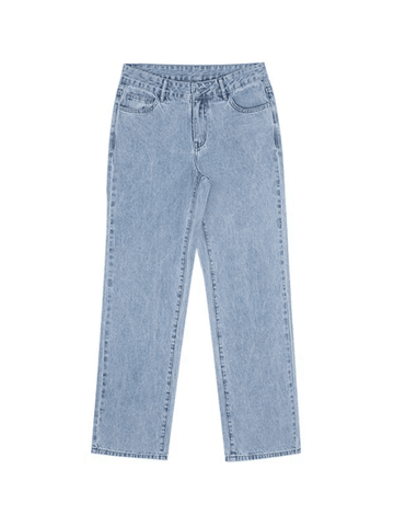 Boyfriendjeans aus hellem Waschdenim