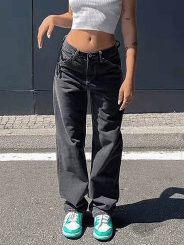 Boyfriendjeans aus hellem Waschdenim