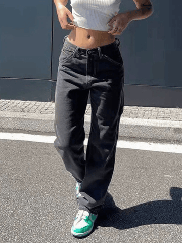 Boyfriendjeans aus hellem Waschdenim