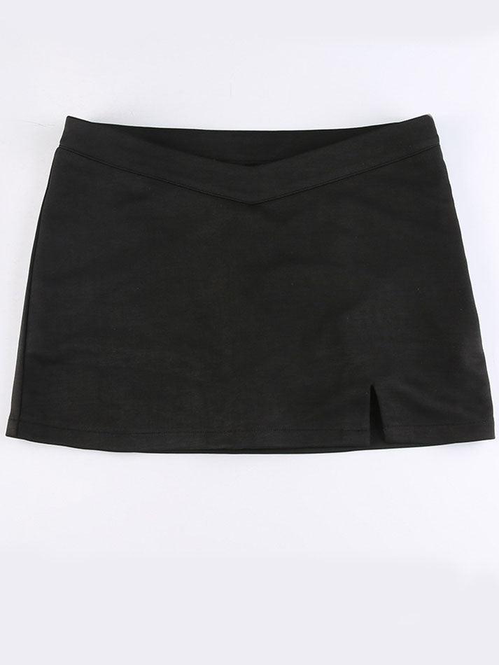 Lined Detail Split Cargo Mini Skirt