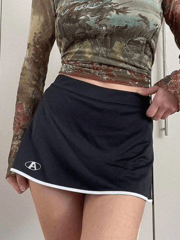 Lined Tennis Mini Skirt