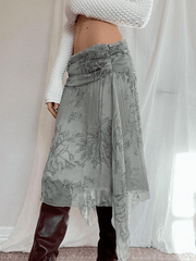 Lining Irregular Maxi Skirt