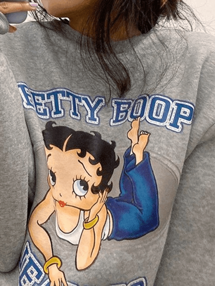 Langärmliges Sweatshirt mit Cartoon-Grafik