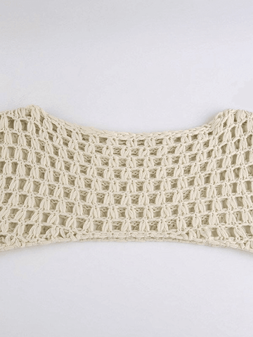 Langärmliges Häkel-Bolero-Stricktop