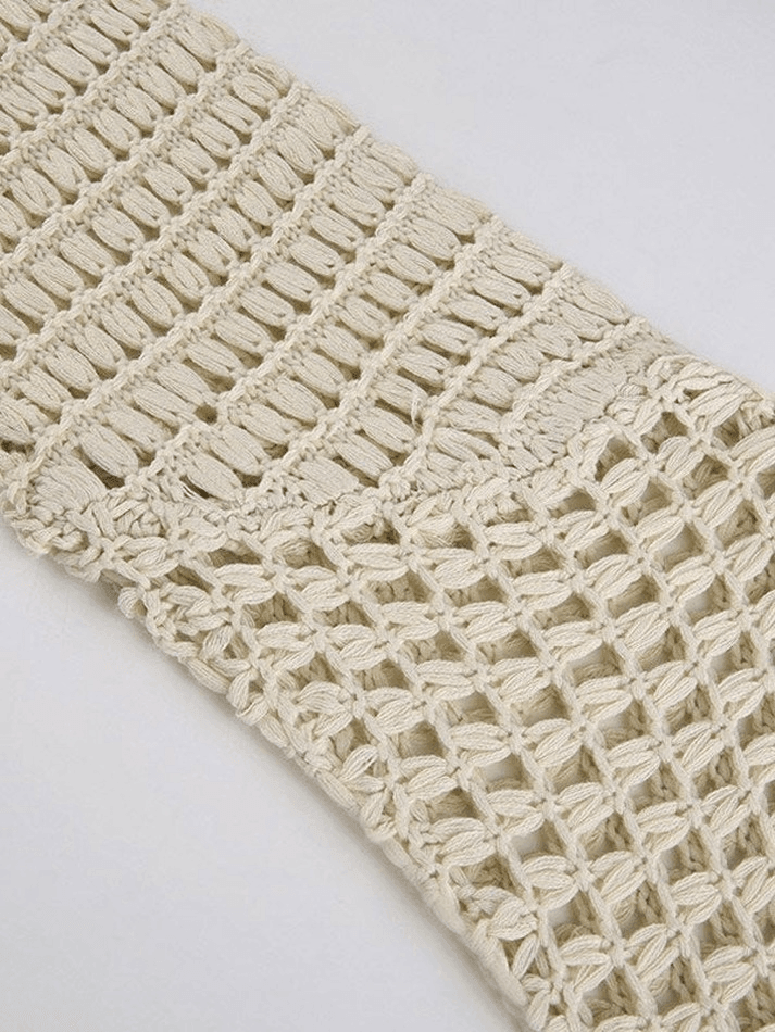 Langärmliges Häkel-Bolero-Stricktop