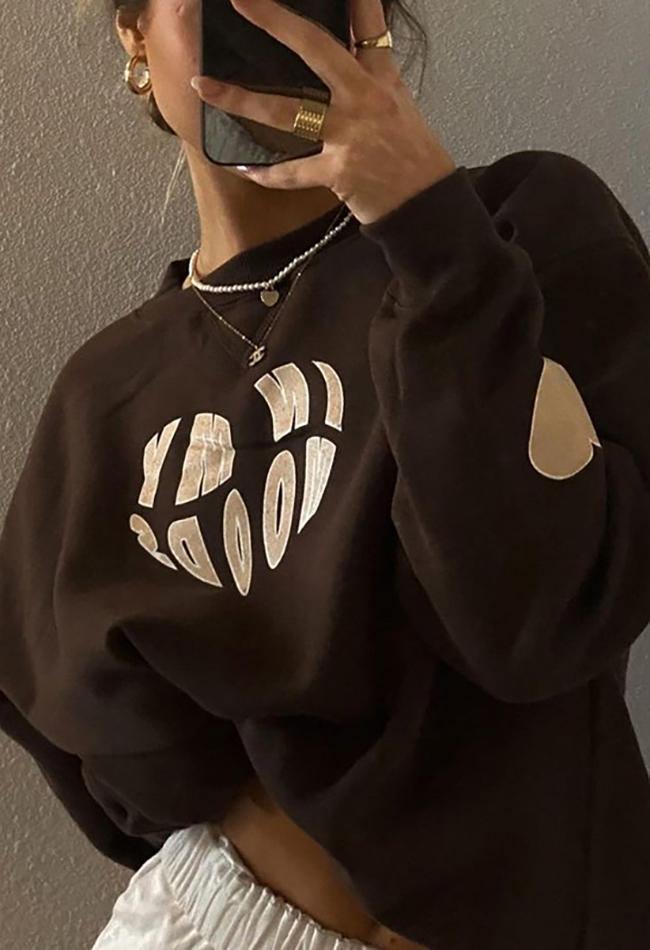 Sweatshirt mit Rundhalsausschnitt und Love Letter-Motiv