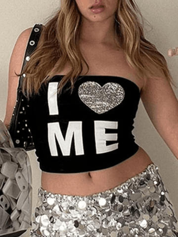 Love Me Black Bandeau Top