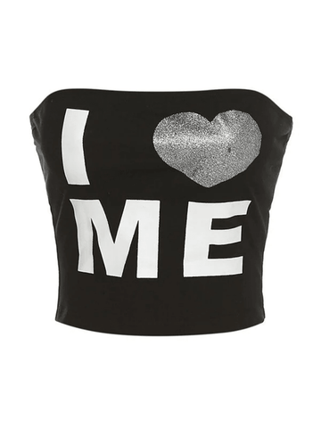 Top bandeau negro Love Me