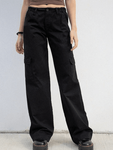 Y2K-Hose mit geradem Bein und niedriger Taille