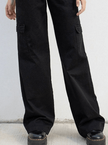 Y2K-Hose mit geradem Bein und niedriger Taille