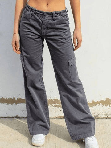 Y2K-Hose mit geradem Bein und niedriger Taille