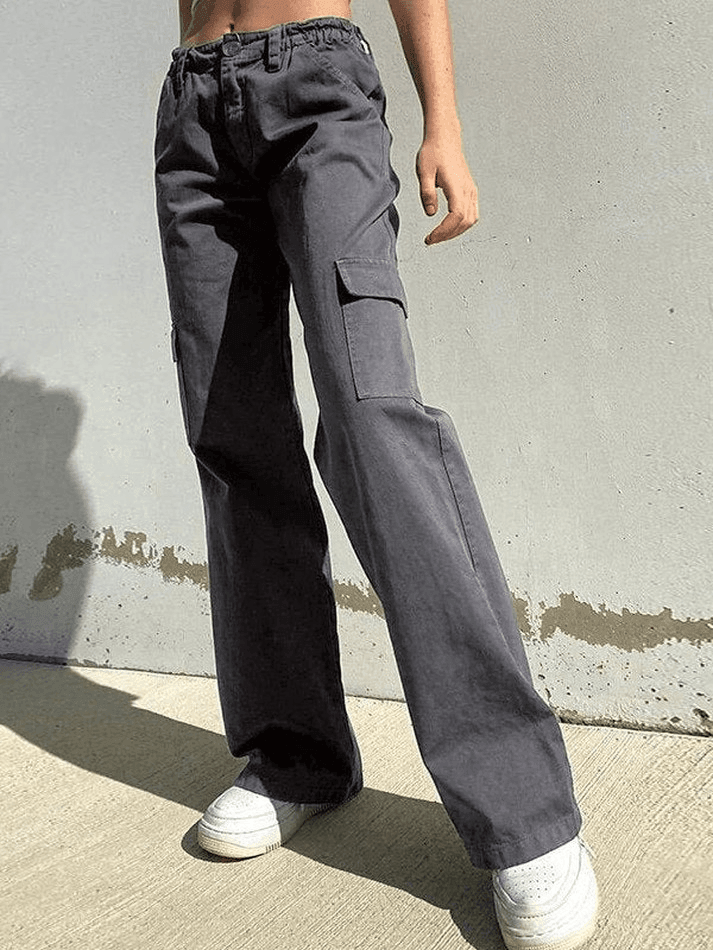 Y2K-Hose mit geradem Bein und niedriger Taille