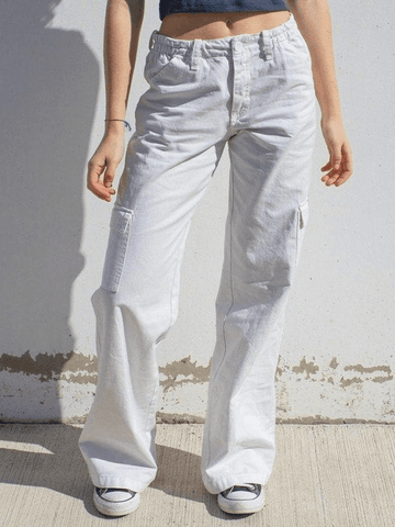 Y2K-Hose mit geradem Bein und niedriger Taille