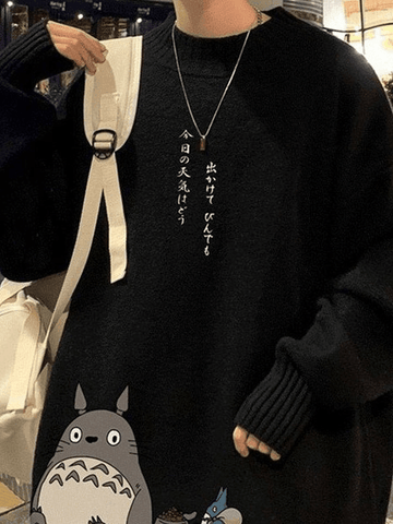 Men's Cartoon Long Sleeve Knit Sweater