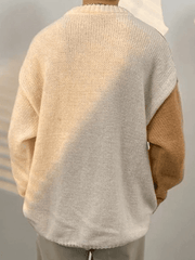Men's Color Block Cable Knit Sweater