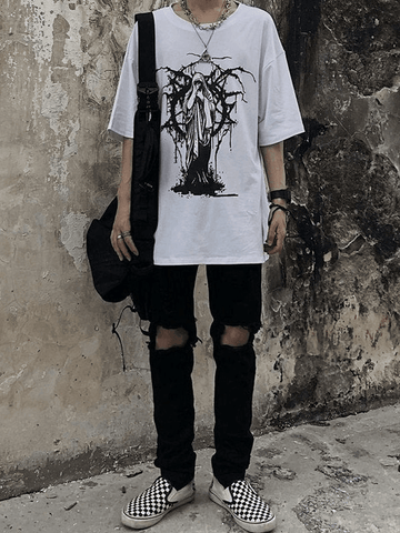 Men's Grunge Printed Short Sleeve Tee