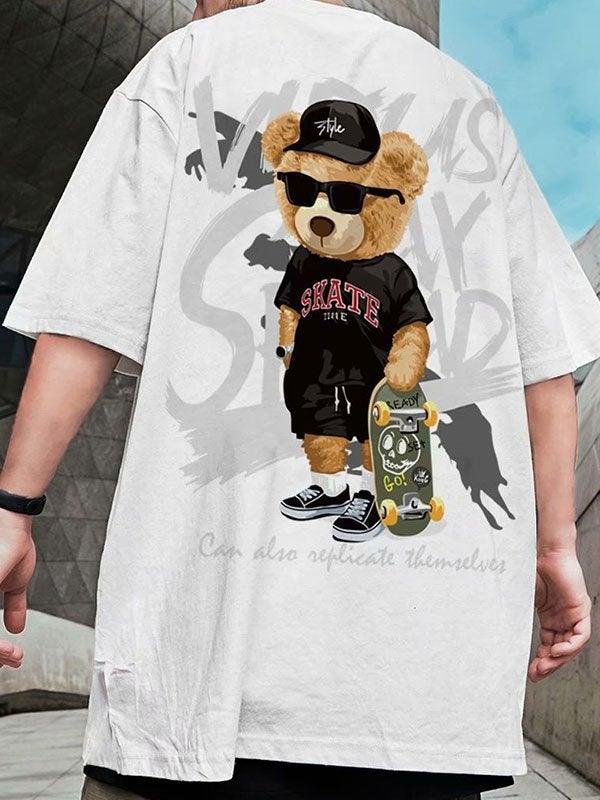 Camiseta gráfica de oso patinador para hombre