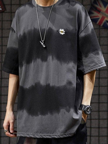 Camiseta de rayas tie-dye para hombre