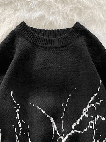 Men's Vintage Jacquard Long Sleeve Knit Sweater