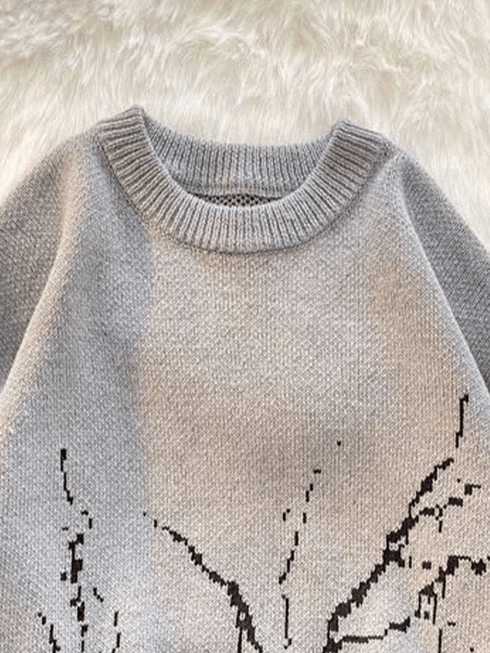 Men's Vintage Jacquard Long Sleeve Knit Sweater
