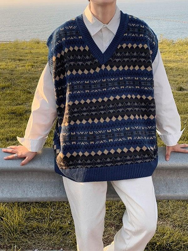Men's Vintage Jacquard Sweater Vest