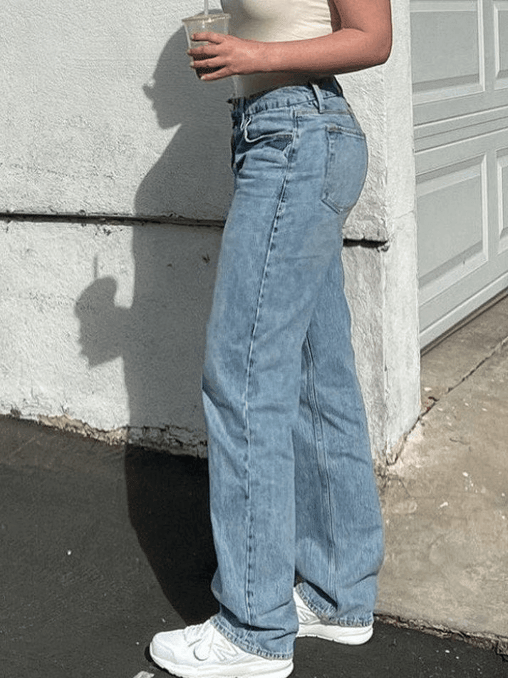 Mid Wash Classic Boyfriend Jeans – Omcne
